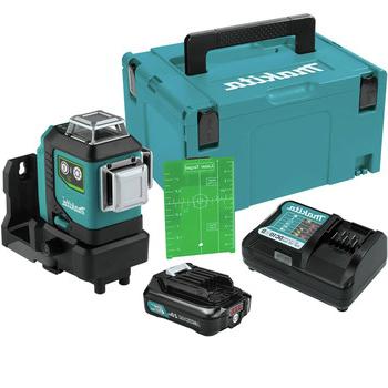 测量工具| Makita SK700GDNAJ 12V max CXT锂离子自流平360度无线三平面绿色激光套件(2 Ah)