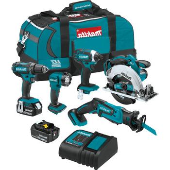 电动工具| Makita XT510SM 18V LXT锂离子无线5工具组合套件(4 Ah)